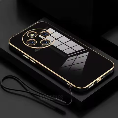 Redmi14c Luxury Plating Lanyard Silicone Case On For Xiaomi Redmi 14c 13 13c 12c 12 10 10c A3 4g Sho