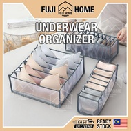 🏠READY STOCK🏠6/7/9 Slot Underwear Organizer Foldable Tudung Clothes Socks Bra Organiser Box Stackabl
