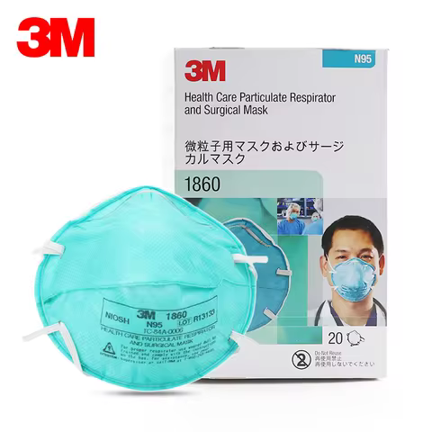 3M1860 Facial Mask Adult Size N95 NIOSH Approved Respirator Health Care Headband Professional Anti P
