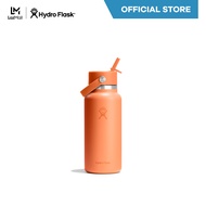 HYDRO FLASK WIDE MOUTH WITH FLEX STRAW CAP 32 OZ กระติกน้ำสูญญากาศ รุ่น 32 OZ เก็บอุณหภูมิ เก็บความร