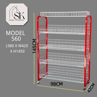 5 Tier Heavy Duty Dish Rack/ Storage Rack/rak pinggan mangkuk/ Display Rack/Metal Rack