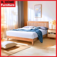 🔥SL 100% SOLID WOOD Muji Queen / King Bed Frame / Headboard / Katil Queen / Katil King / Katil Murah
