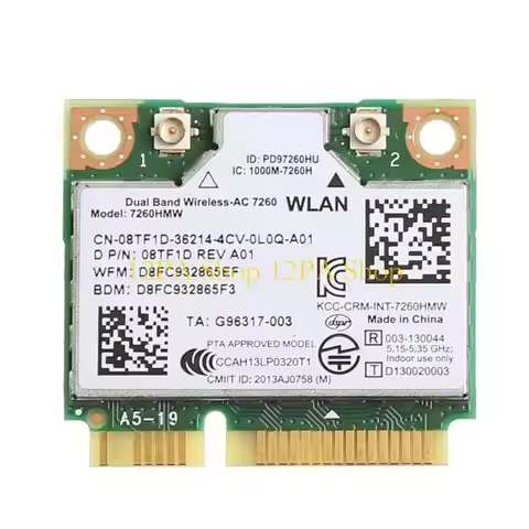 12PA 7260HMW Card Dual Band Bluetooth-compatible Wireless Mini PCI-E WIFI Card For Intel 7260 AC