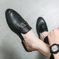 EIFAK Mules Leather Shoes for Men รองเท้าหนังผญ Penny Loafer รองเท้าเปิดส้นชาย หนัง รองเท้าหนังแท้ ร