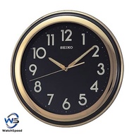 Seiko QXA578F QXA578 Analog Black Gold Decor Wall Clock