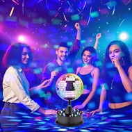 (VAEF) 5-Inch Disco Ball with Remote, Adjustable DJ Light At 6-12 RPM, 18 LEDs, Versatile Hanging or