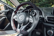 [細活方向盤] 馬自達 MAZDA Mazda2 Mazda3 CX3 CX5 上下麂皮左右牛皮款 變形蟲 方向盤