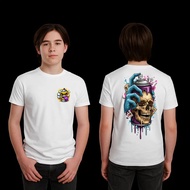 Unisex New Design Dabble Side Print T-Shirt Pure Cotton Round Neck Short Sleeve Tee Size XS-2XL