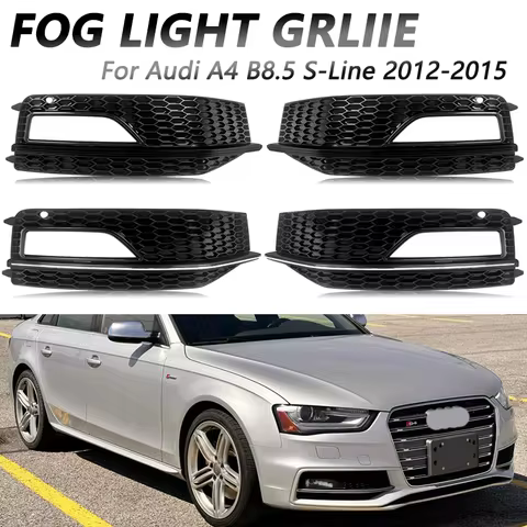 Car Front Bumper Lower Grille Light Cover Grill For Audi A4 B8.5 S-Line 2012-2015 S4 RS4 Honeycomb S