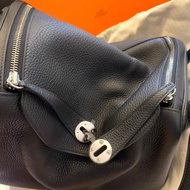 未使用品 Hermes Lindy30 黑銀 TC皮 z刻