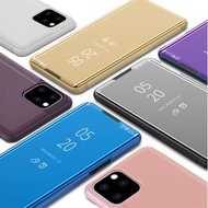 iPhone 13 Pro Max / 13 / 13 Pro / 13 Mini 12 Pro Max / 11 Pro Max Mirror View Leather Flip Stand Pho