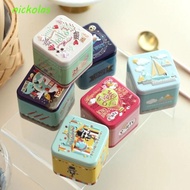 NICKOLAS Gift Box, Small Metal Tinplate Box, Sundries Container Case Exquisite Portable Square Candy Tin Box Biscuit /Tea leaf