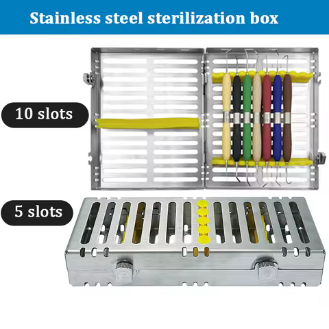 1PC Stainless Steel Dental Autoclave Box Bracket Tray Box Dental File Sterilization Tray Dentist Too