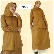Baju Gamis Wanita Warna Khaki Gelap Seragam Pns Pdh Dinas Pemda