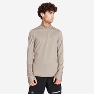 KALENJI Men's Quick-Dry 1/4-Zip Long-Sleeved Running T-Shirt RUN 100 - Beige