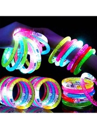 6入組亞克力發光手環,led多彩發光手環,適用於派對、酒吧、舞蹈、音樂節氛圍營造