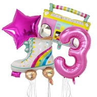 4pcs 32inch number balloon Radio Skates Shape Balloon Inflatable Toy for Kids Fun Educational Play