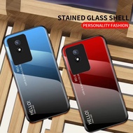 Fits Vivo Y02 Y02A Glass Case Gradient Color For Y02 Y02A Y02T Two-Color Y02 Y02A Y02T New Model