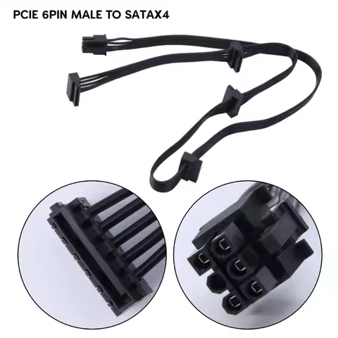 PCIe 6Pin To 4 SATA Hard Drive HDDs Power Cable for RM550x RM650x RM750x RM850x RM1000x Modular Powe