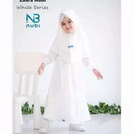 BARU!!! Gamis putih polos anak syari kid baju nibras terbaru setelan
