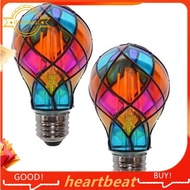 [Hot-Sale] 2-Pack Painted Glass Stained Glass Light Bulb E26 4W 120V LED Colorful Light Bulb LED Lig