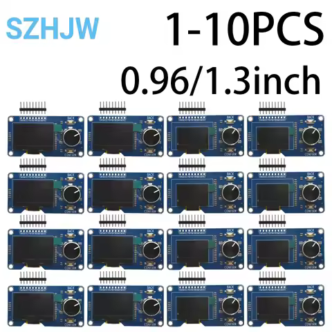 1-10PCS OLED + EC11 Rotary Encoder Module 0.96"/1.3" I2C for Arduino with Confirm/Back Keys