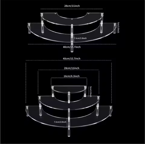 Clear Acrylic Display Stand For Anime Figures Cupcake Shelf Organizer Desserts Holder Jewels Display