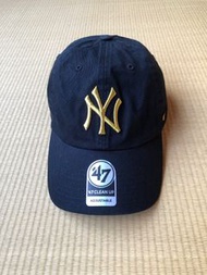 MLB 洋基 47 黑色金色繡線大logo棒球帽