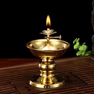 AT-🛫7BEST Lotus Buddha Utensils Pure Copper Alloy Butter Lamp Household Su Oil Lamp Cooking Oil Lamp Small Size Oil Disc