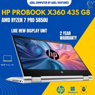 2 Year Warranty (Like New Display Unit )HP ProBook X360 435 G8 2-in-1, AMD Ryzen7 Pro 5850U,13.3"FHD