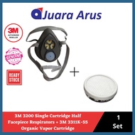 3M 3200 Single Cartridge Half Facepiece Respirators + 3M 3311K-55 Organic Vapor Cartridge