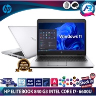 HP ELITEBOOK 840 G3 INTEL CORE I7- 6600U (6TH GENERATION), 8GB RAM, 256GB SSD, WIFI, W CAM, 14″ DISP