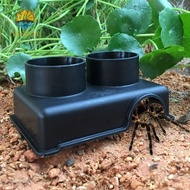 LARGLO Reptile Hide Box, S/M/L Black Snake Shelter House, Reptile Hide Cage Box Plastic Rectangle Re