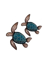 1只木製海龜牆裝飾畫,農舍海洋海龜掛飾,海灘主題裝飾,復古海龜沿海裝飾,適用於家居湖畔別墅浴室裝飾