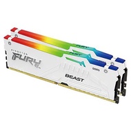 Kingston 金士頓 金士頓 FURY Beast RGB DDR5 6000 64G(32*2) CL30 白 桌上型記憶體 (KF560C30BWEAK2-64)