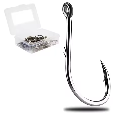 Simpleyi 50pcs/1Box Iseama Circle Carp Eyed Fishing Hook Size 12 10 6 4 1 1/0 2/0 3/0 4/0 5/0 Ring e