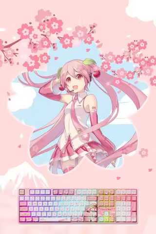 Anime Hatsune Miku 5108B Plus Sakura Future Co branded Mechanical Keyboard Sakura Pink Girl Office B