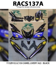 Cover Set Y15ZR V2 Yamaha Rapido LC150 Camel Livery (42) Yellow Black Blue Coverset Y15 / Motor Accessories Y15