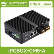 Waveshare Gigabit/2.5G Dual Port Industrial Computer For Raspberry Pi CM5, Supporting Dual 4K Output