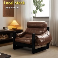 Leather Sofa Nordic Retro Lazy Sofa Living Room Oil Wax Leather Single Sofa Jersey Island Sofa Chair