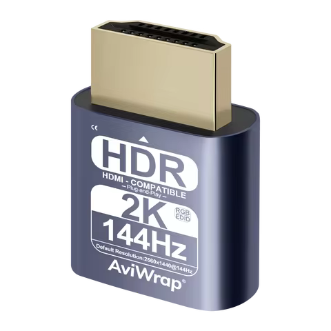 ‌HDMI Dummy Plug 2K HDR,EDID Virtual Display Emulator,Headless Adapter,2K/1080p@60/144Hz,PnP for Win