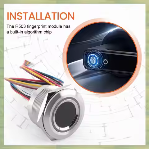 N15R-R503 Circular Round RGB Ring Indicator LED Control DC3.3V MX1.0-6Pin Capacitive Fingerprint Mod