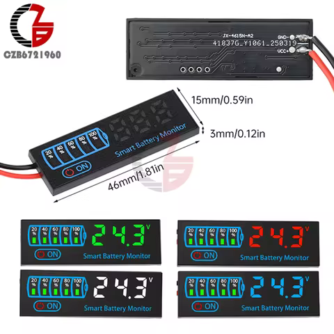 3S-14S DC7-55V Battery Level Indicator 12V 24V 36V 48V 18650 Li-ion Lipo Lithium Lead Acid Battery C