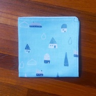 日本二重紗手帕=小房子=水藍(共4色)