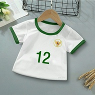 DazzleKids Baju Bola Anak / Kaos Futsal Anak Bola / Jersey Bola Anak TIMNAS Hijau Putih untuk Usia 2