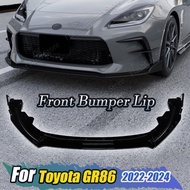 GR86 Car Front Bumper Splitter Lip Spoiler Lower Diffuser Tuning ABS Trim Accessories Body Kits For 