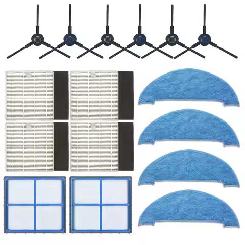 HEPA Filter Primary Filter Side Brush Mop Pad For ILIFE V8 V8s, V8s Plus, V80, V80 Max, V85, X750 X7