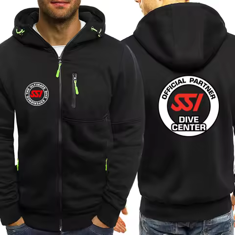 2022 Scuba Diving Dive SSI Men's New Long Sleeves Sweatshirts Slim Fit Jacket Coat Hoodie Pullover Z