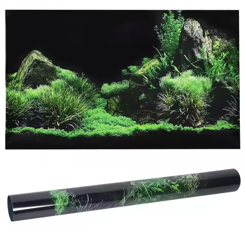 Aquarium Background Sticker Fish Sticker Aquarium Fish Seafloor Water Grass Background Decoration Pa