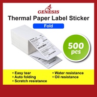 [500pcs Fold] A6 Waybill Thermal Sticker Thermal Label Sticker FOLD 100mm*150mm Thermal Airway Bill Shipping Label